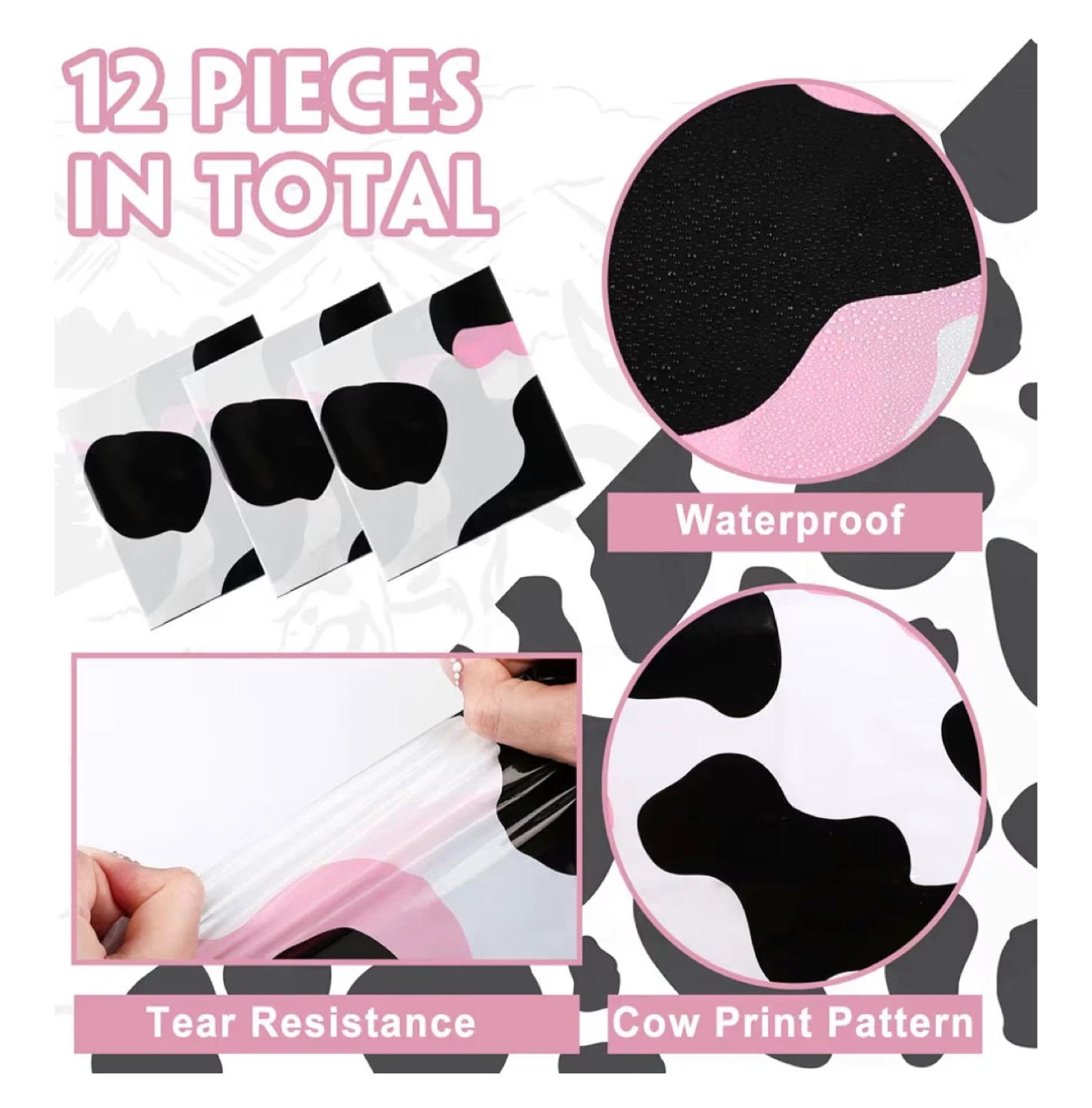 Cow Print Table Runner Set (12 Pieces) - photo 3