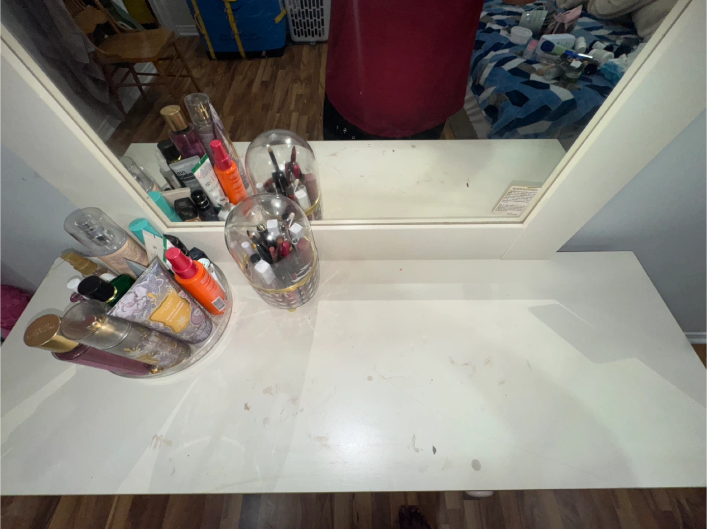 Pink & White Vanity Dresser with Mirror - photo 4
