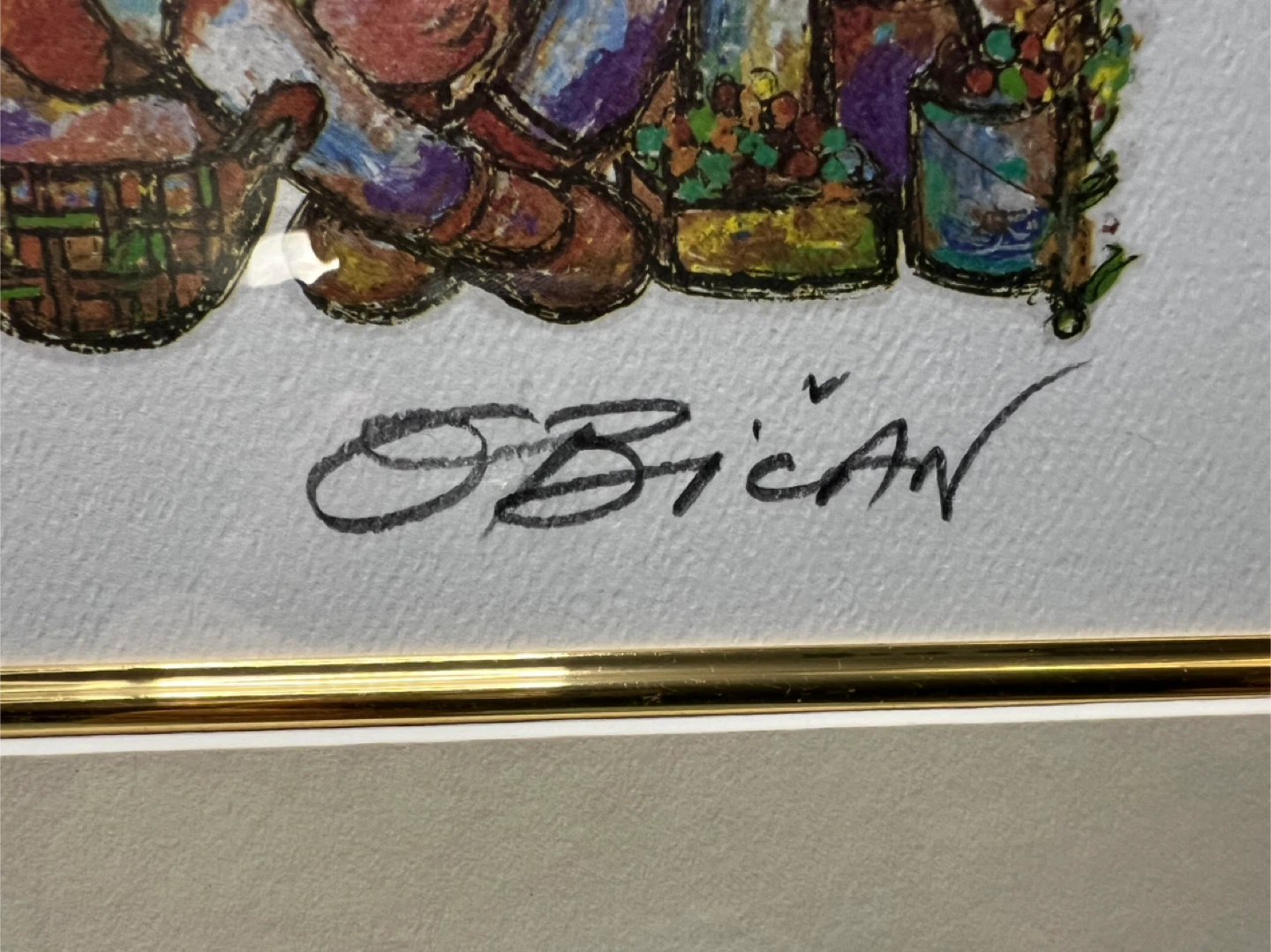 FRAMED🧡 LITHOGRAPH BY JOVAN OBICAN “JEWISH WEDDING” - photo 3