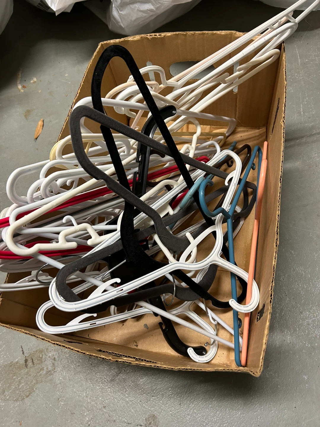 Box of Mixed Clothing Hangers