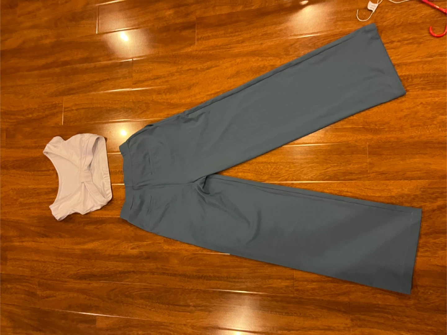 White bow top and blue pant dance costume - photo 2