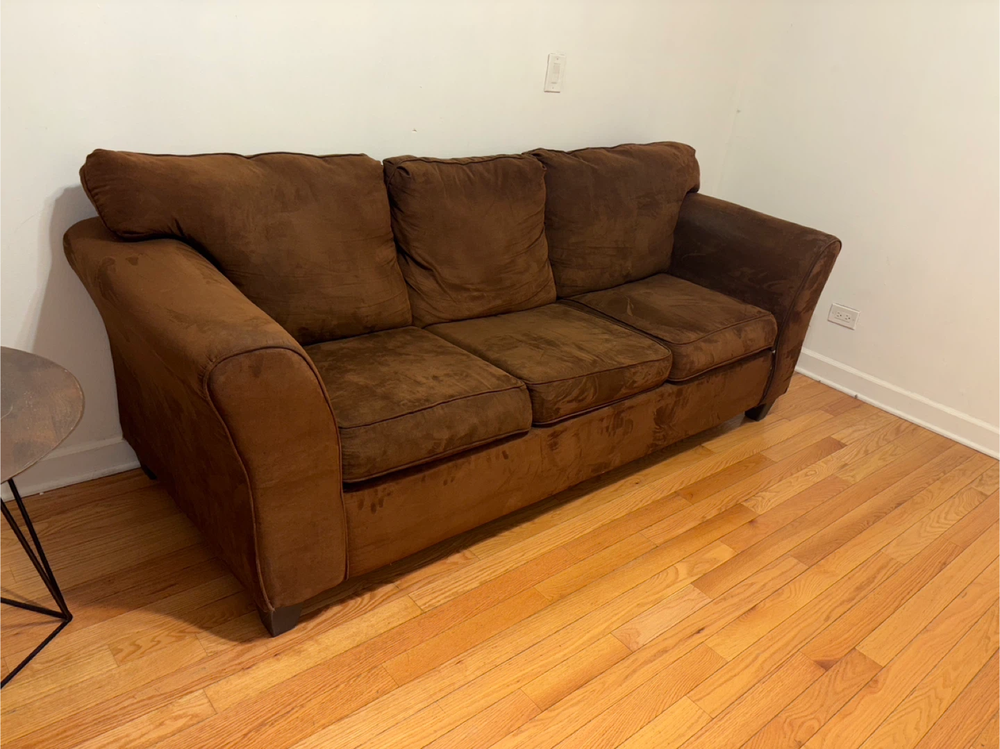 Brown suede couch. First floor pick up no stairs