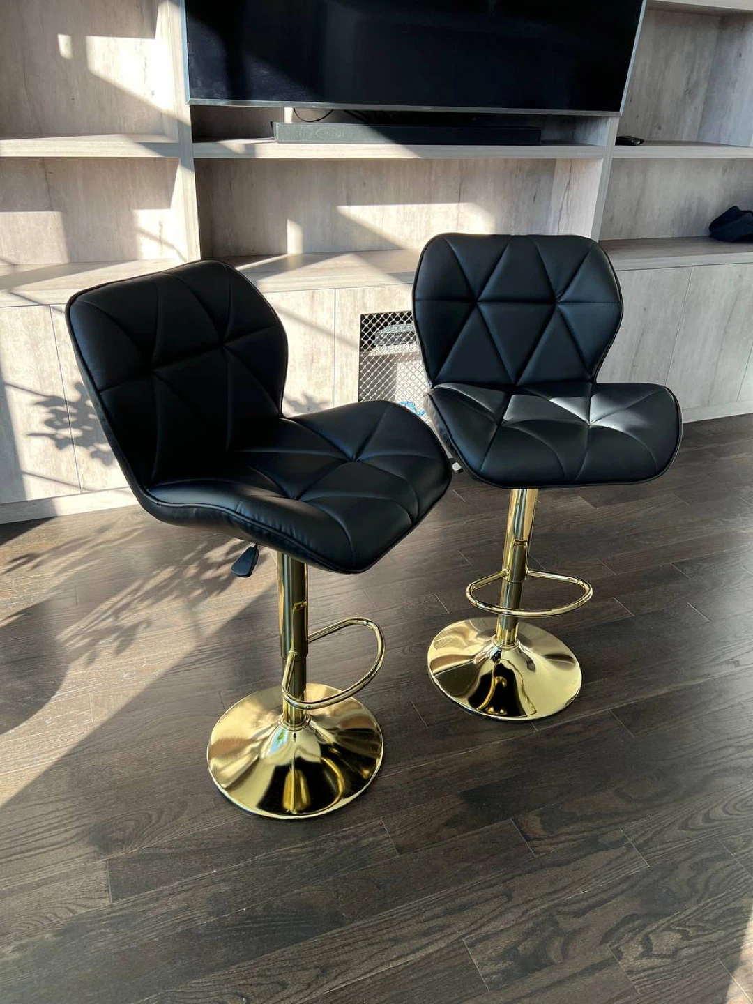 Set of Black & Gold Bar Stools - photo 3