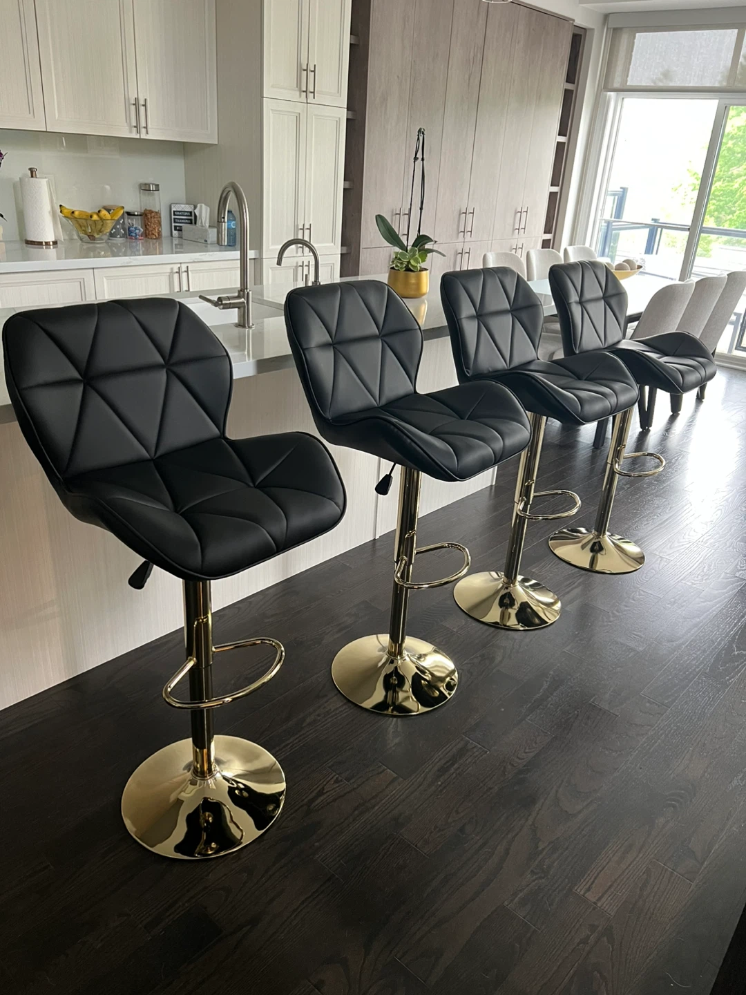 Set of Black & Gold Bar Stools - photo 5
