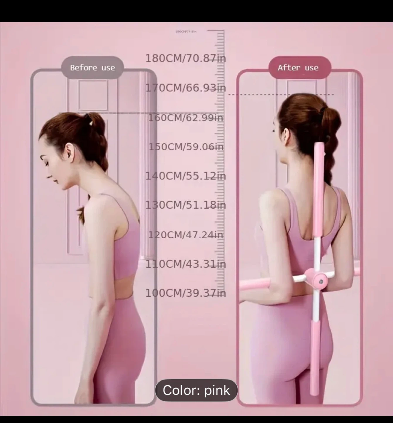 Pink Posture Corrector Stick