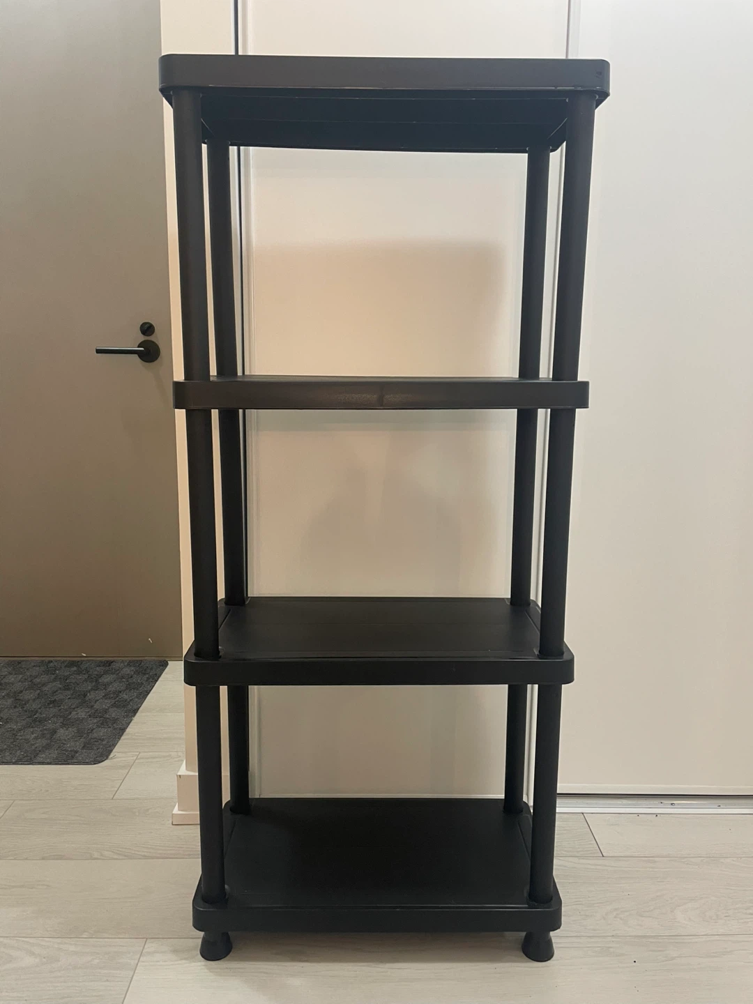 Black 4-Tier Plastic Shelf