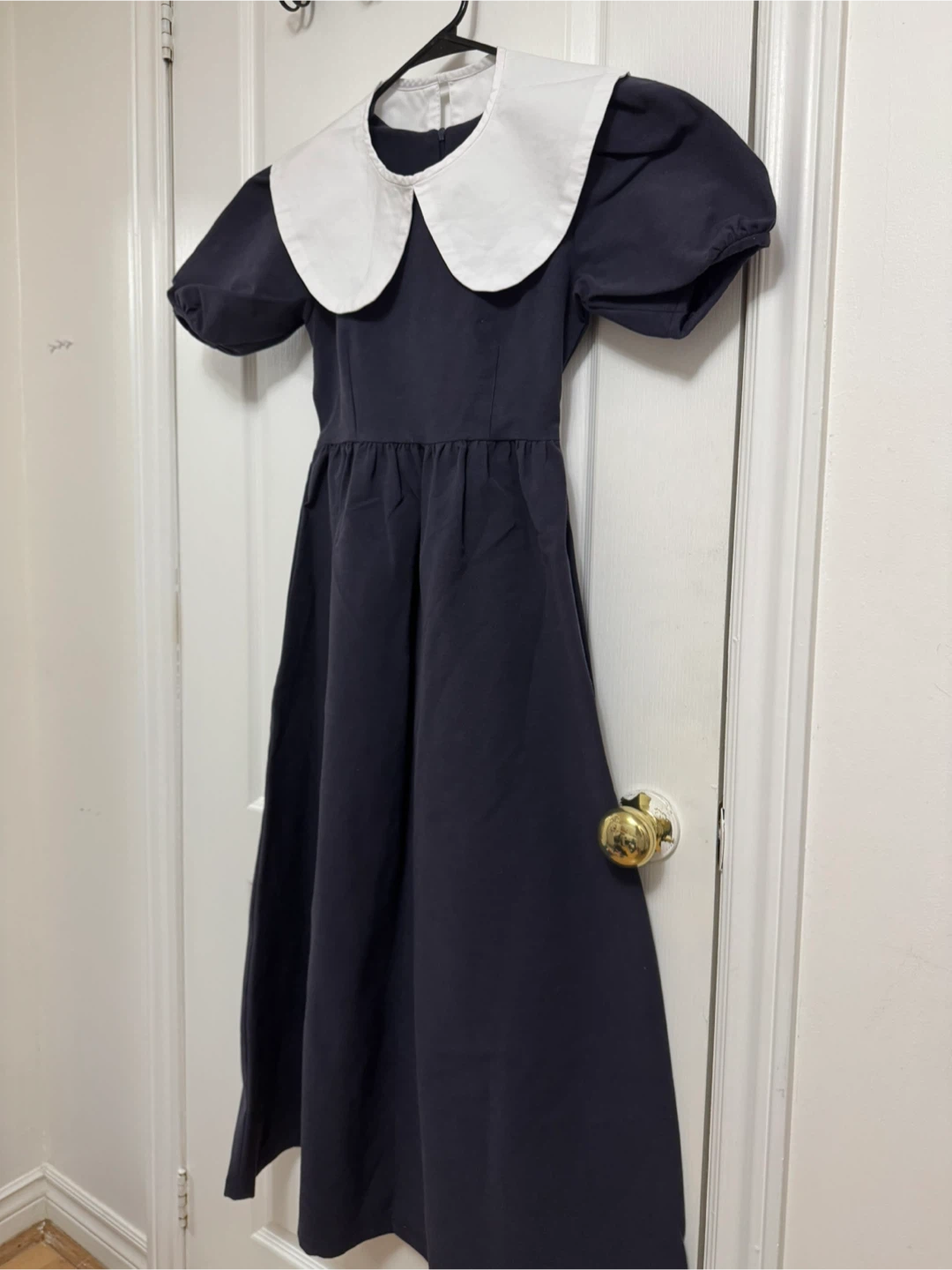 Navy Dress with White Collar