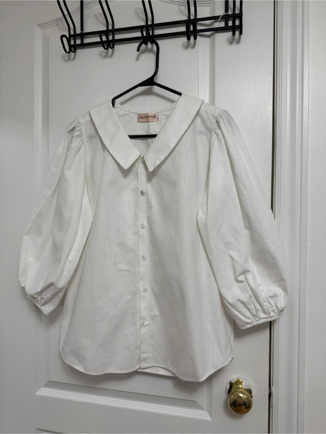 Linen White Peter Pan Collar Blouse