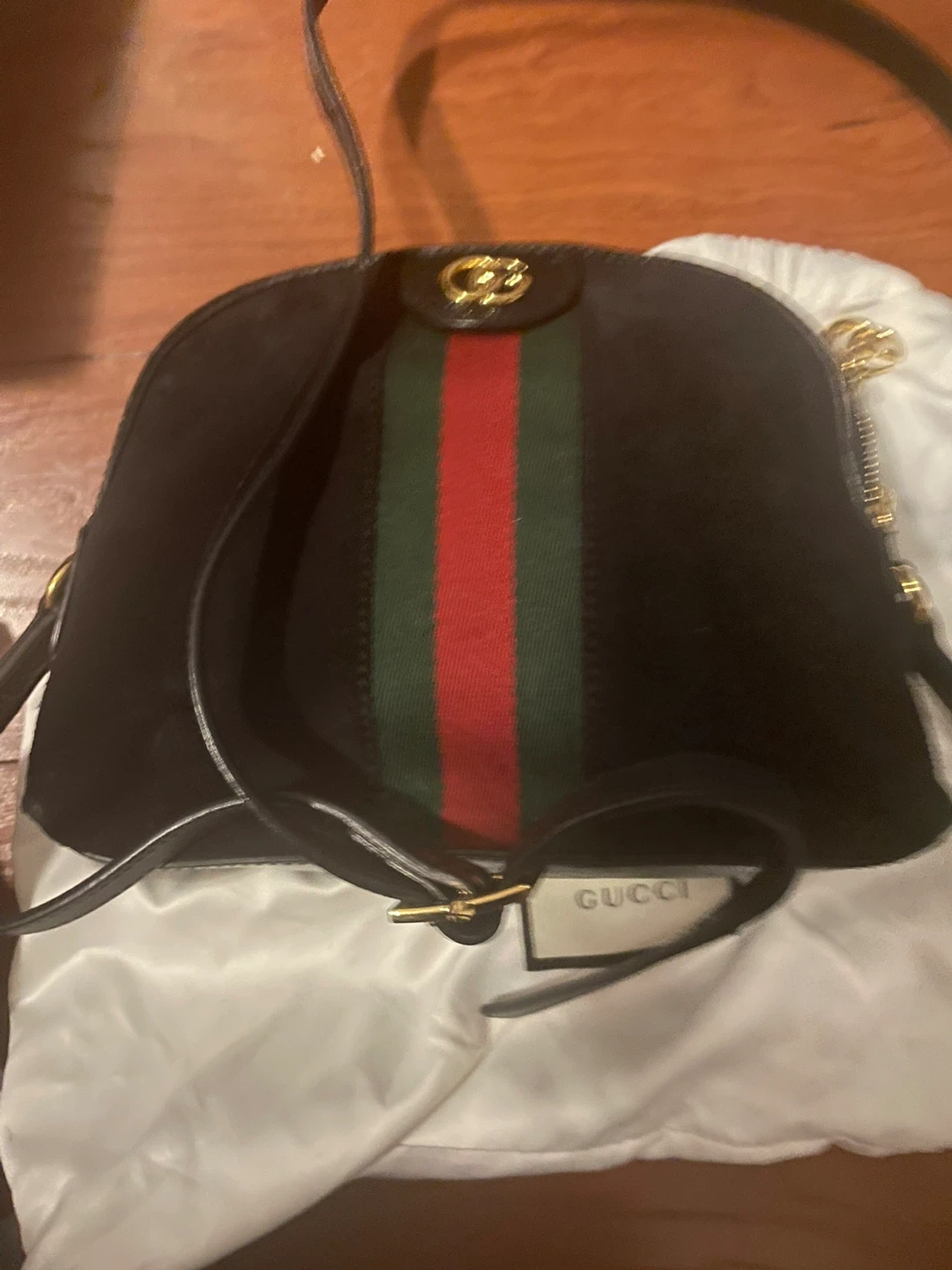 Gucci Ophelia black suede authentic