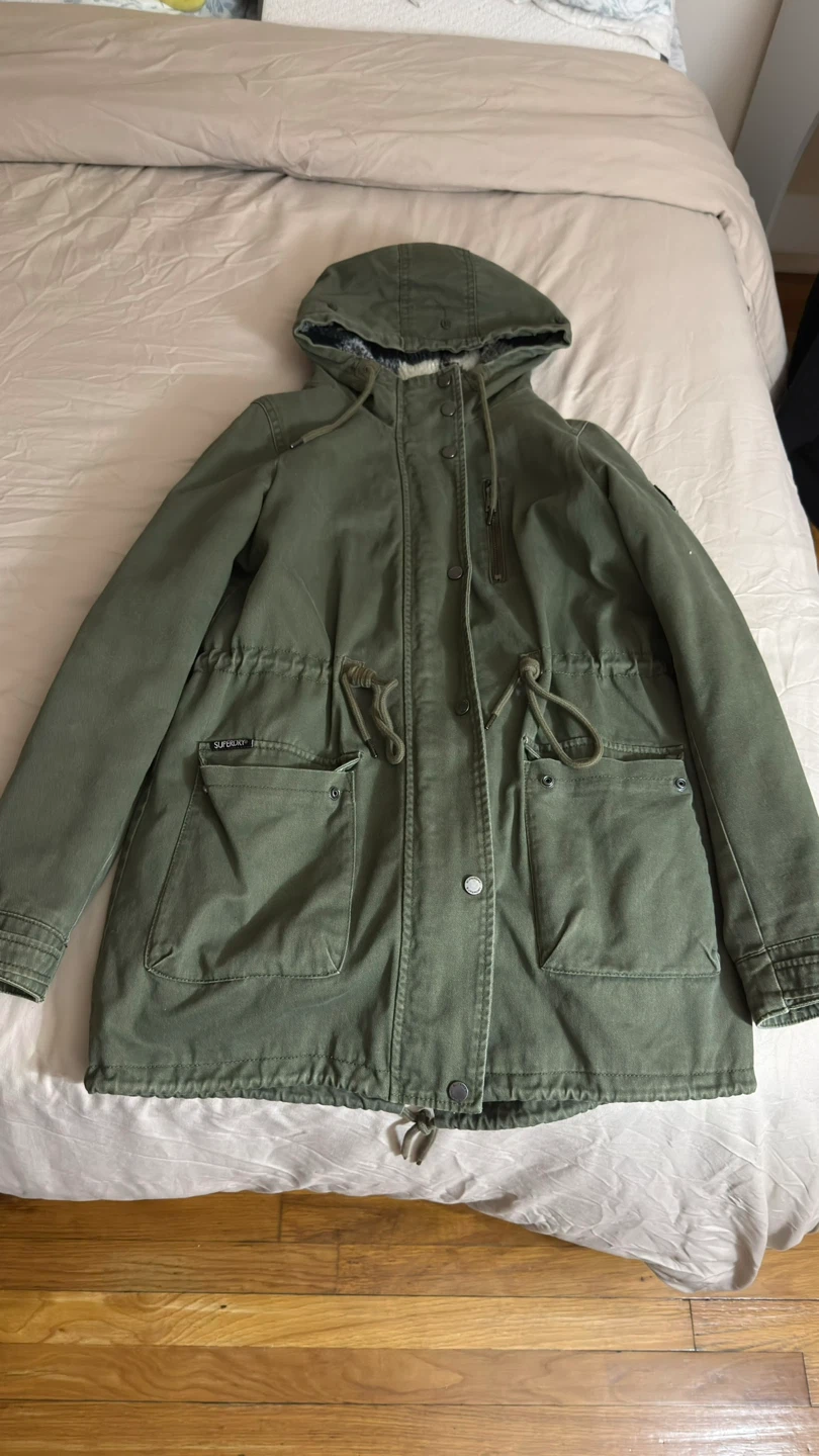 Superdry Rookie Parka Jacket - Olive Green