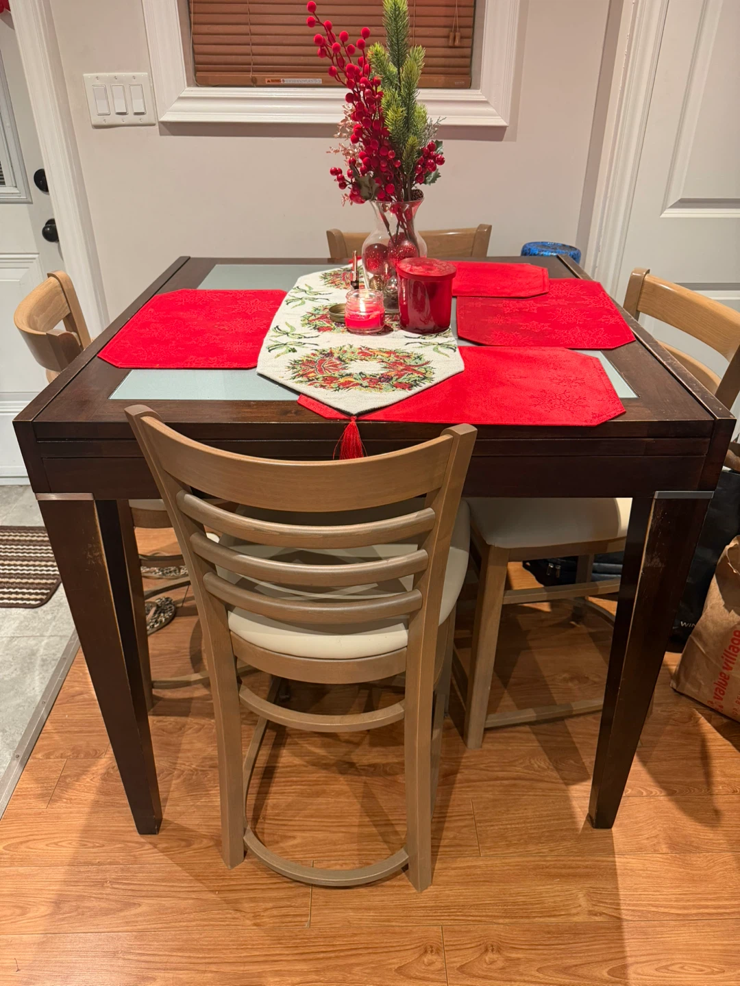 Wooden Dining Chair with Cream Seat