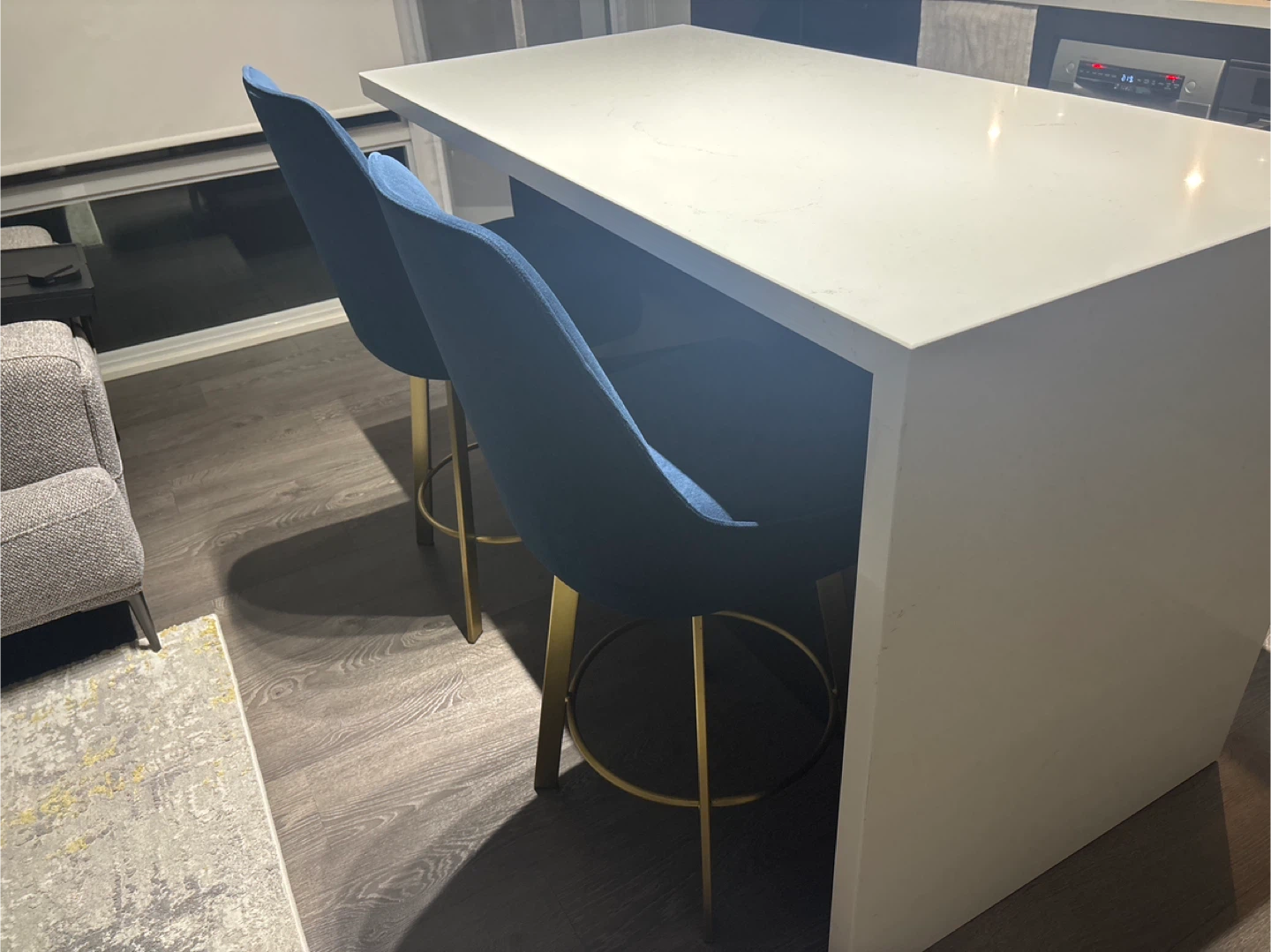 Navy Blue & Gold Bar Stool - photo 4
