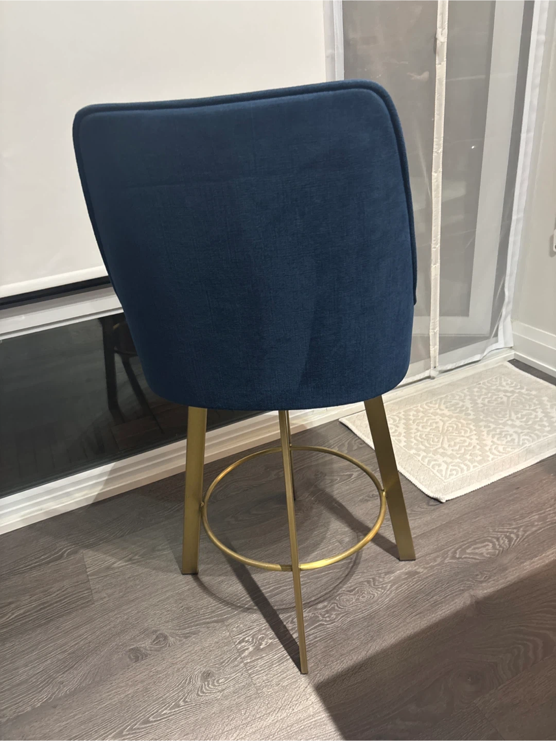 Navy Blue & Gold Bar Stool - photo 2