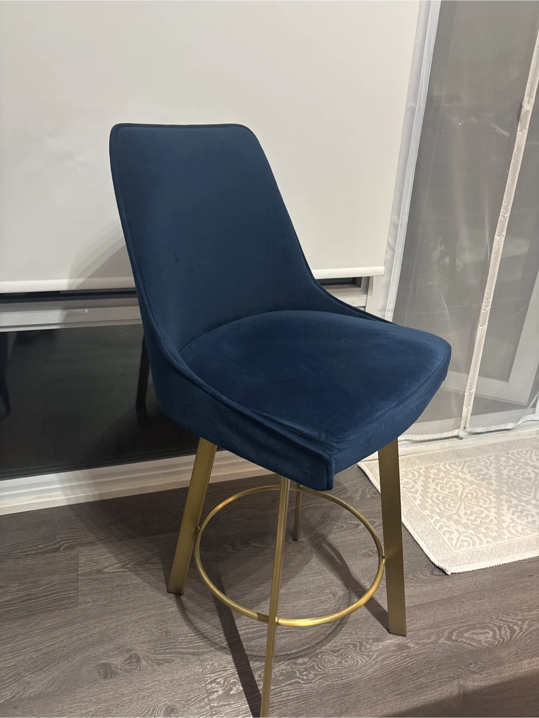 Navy Blue & Gold Bar Stool