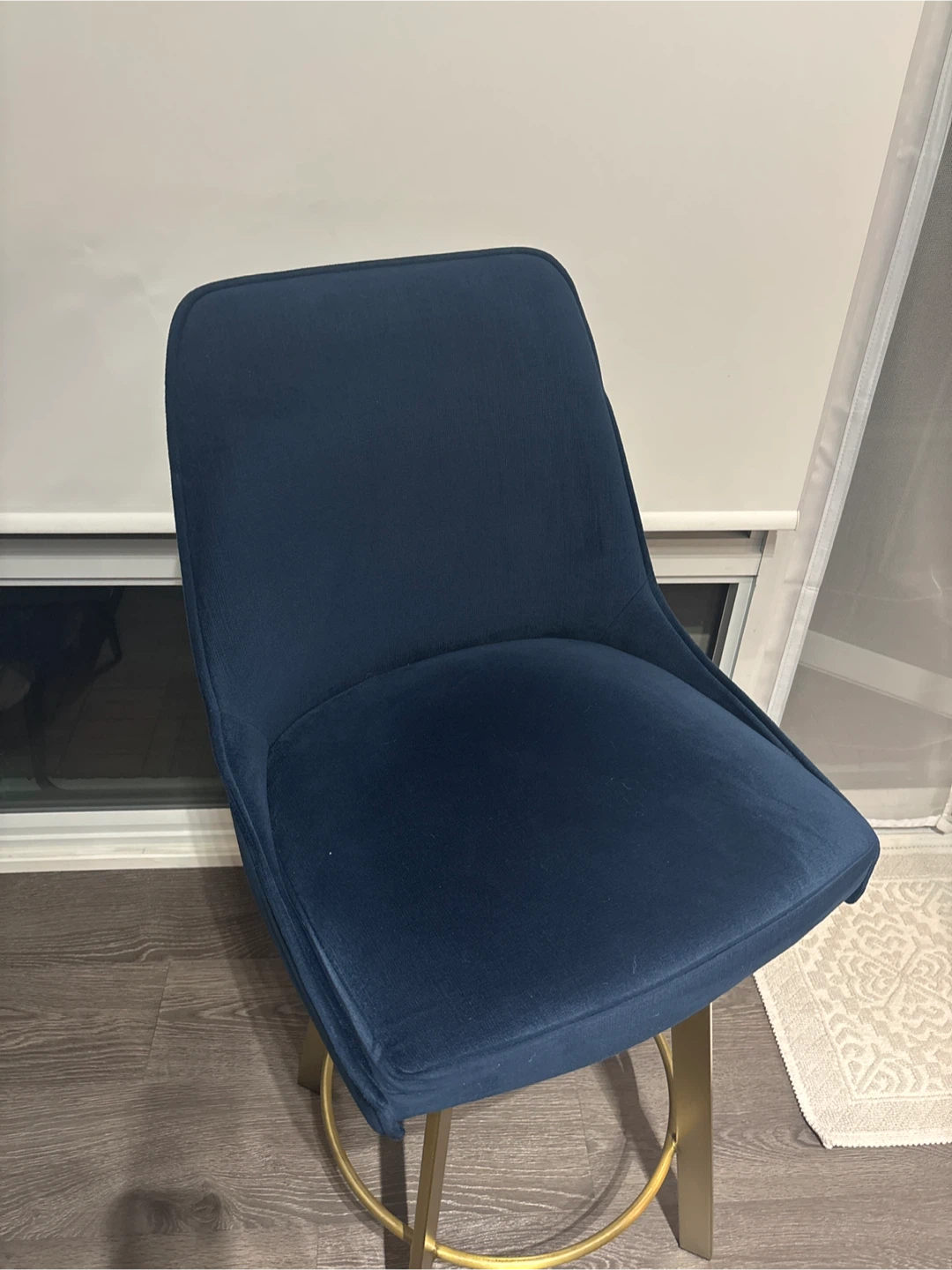 Navy Blue & Gold Bar Stool - photo 3