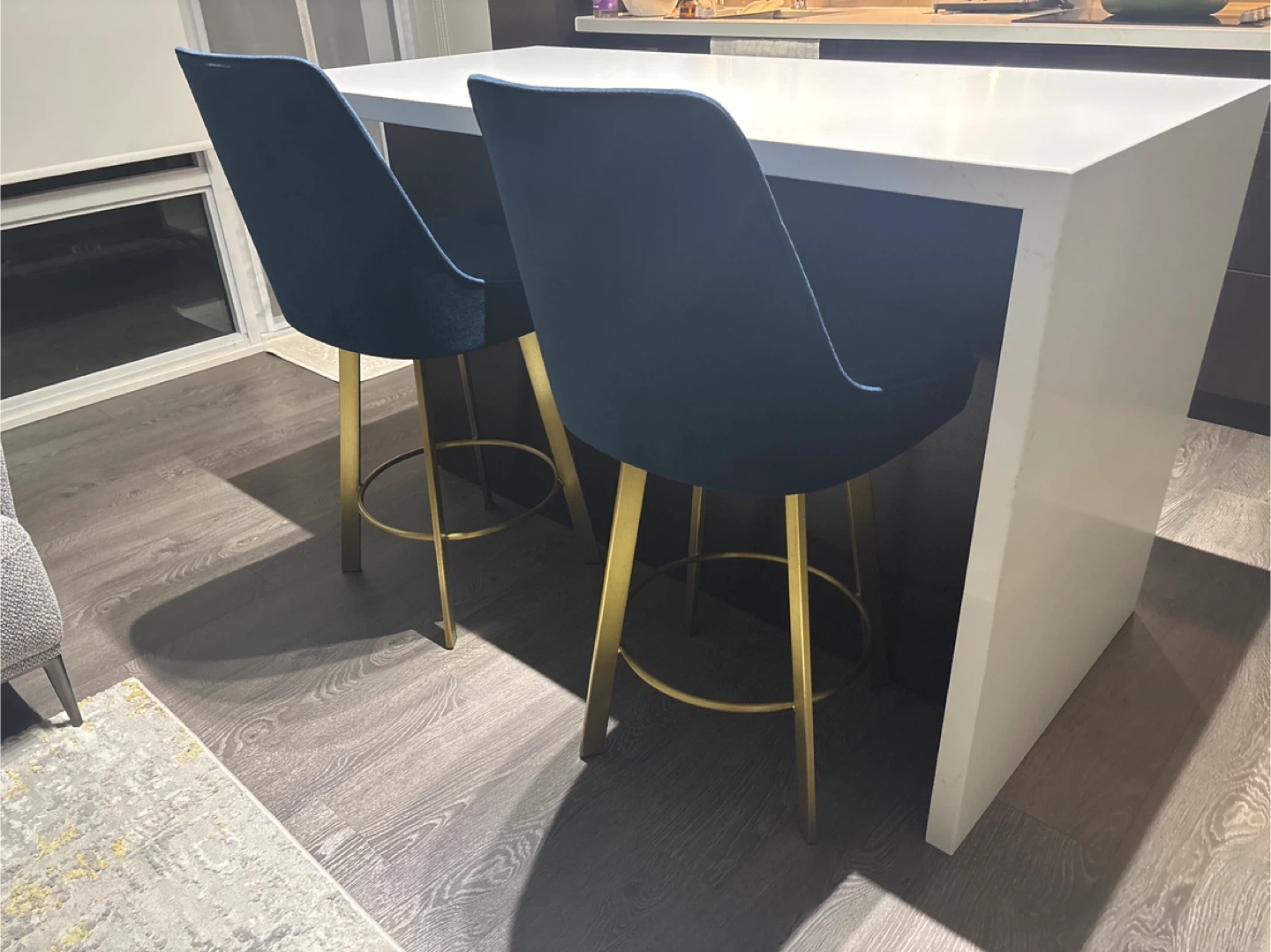 Navy Blue & Gold Bar Stool - photo 5