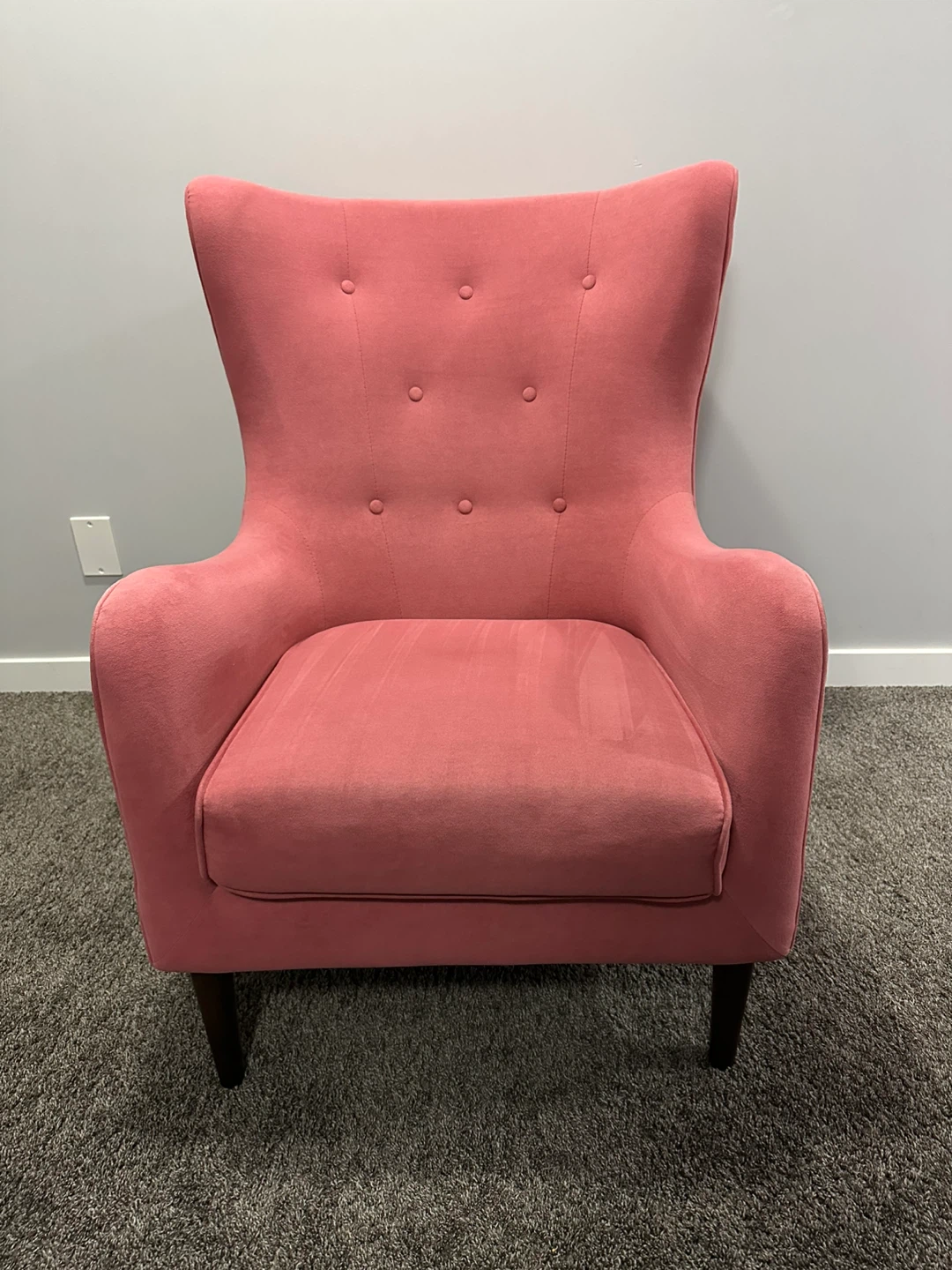 Pink Wingback Armchair - Stylish Accent Piece