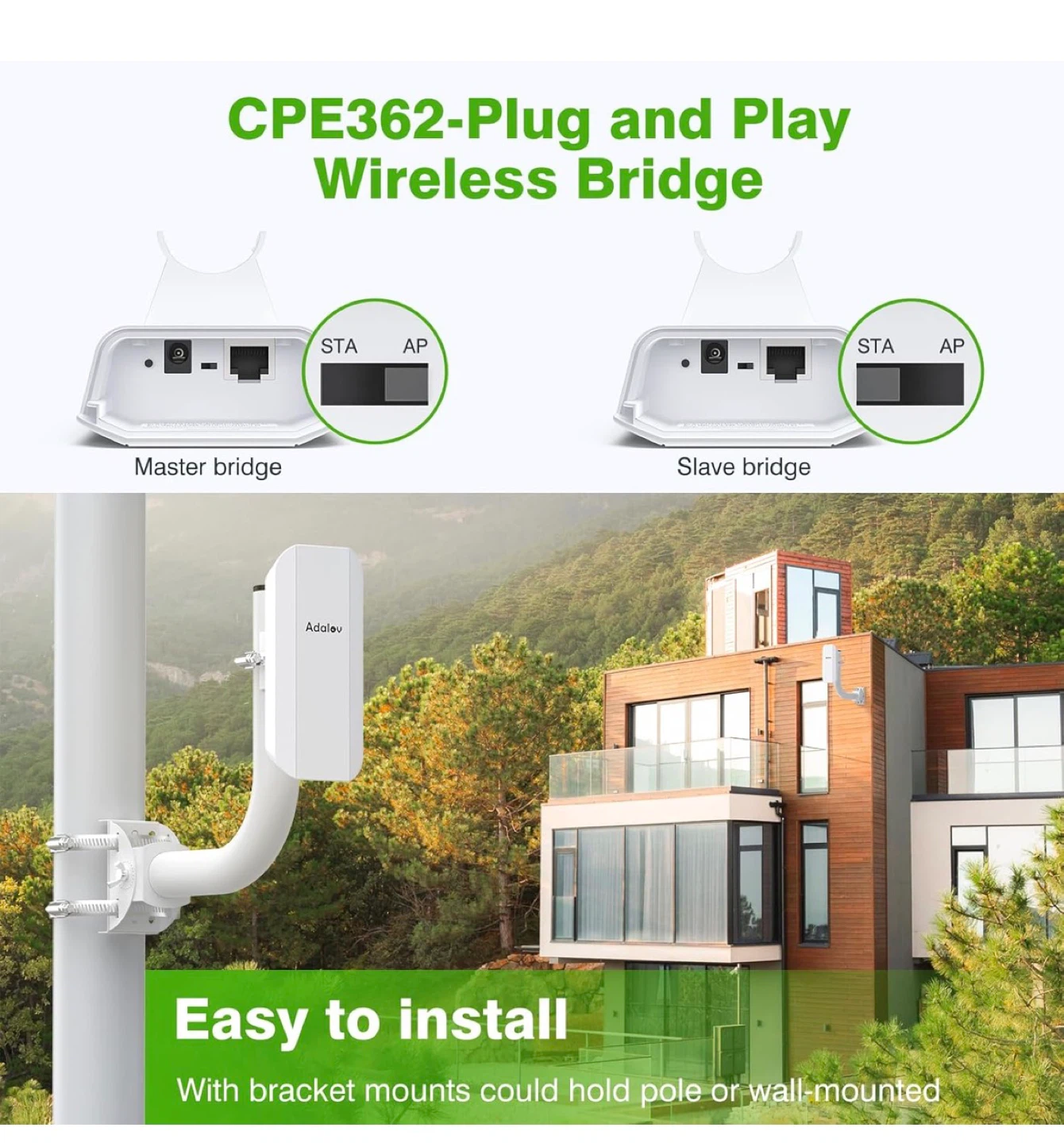 Adolev CPE362 Wireless Bridge - Easy Install - photo 5