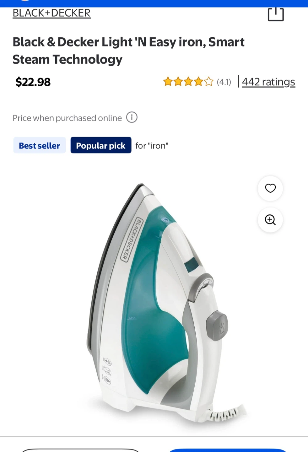 Black & Decker Light 'N Easy Iron