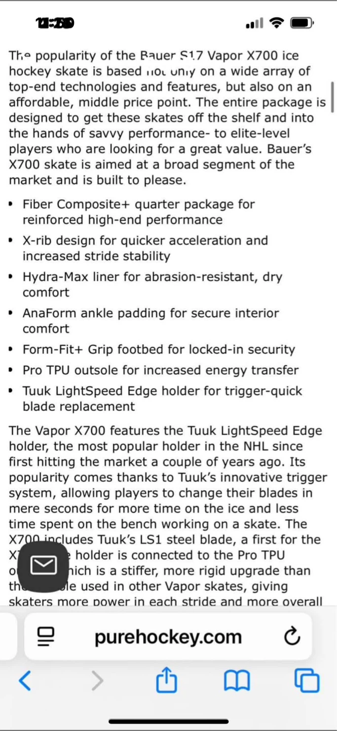 Bauer Vapor X700 Junior Hockey Skates - photo 5