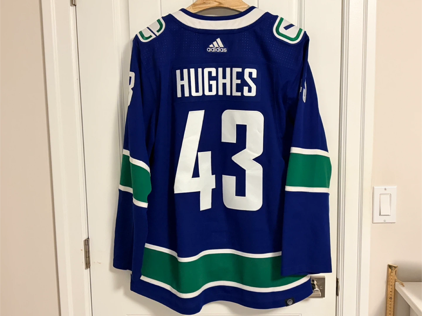 Authentic Adidas Vancouver Canucks Quinn Hughes Jersey 54 XL