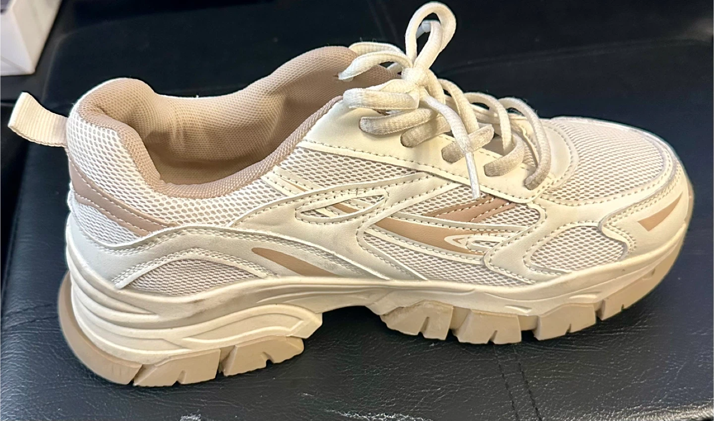 Used Beige Chunky Sneakers - Size 8 - photo 3