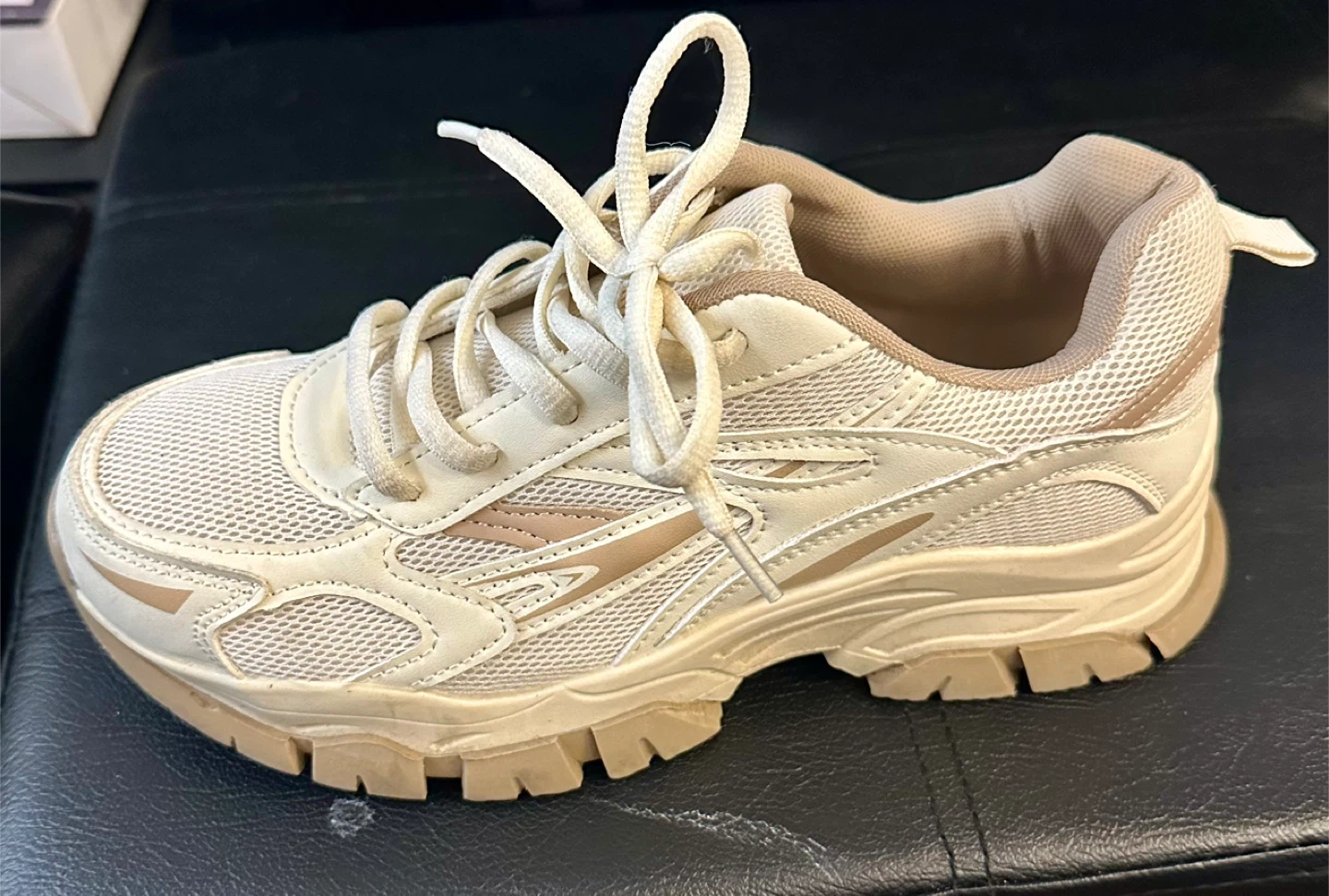 Used Beige Chunky Sneakers - Size 8 - photo 2
