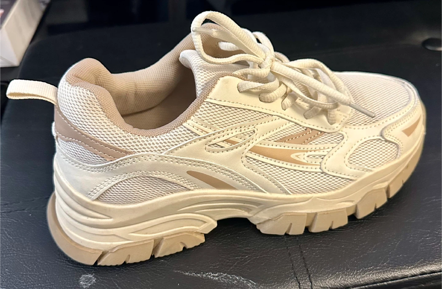 Used Beige Chunky Sneakers - Size 8 - photo 5