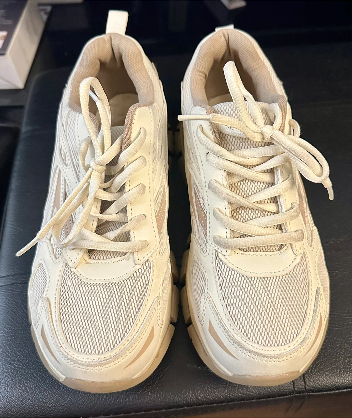 Used Beige Chunky Sneakers - Size 8