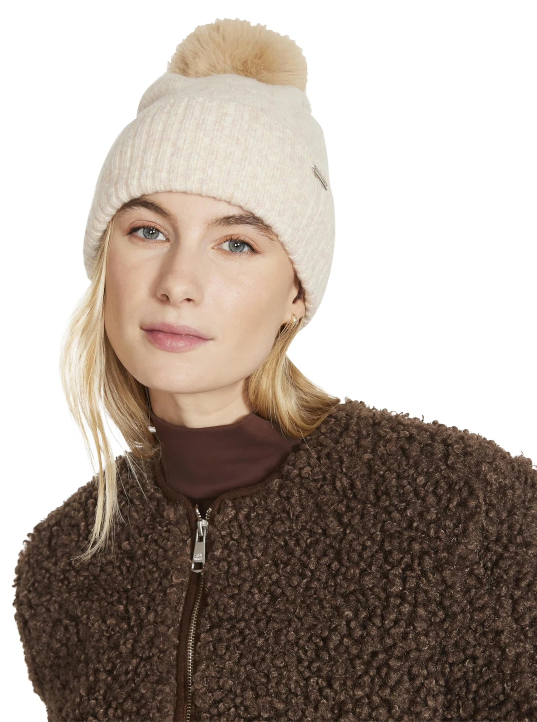 Steve Madden Cream Knit Pom Beanie 🐏 - photo 3