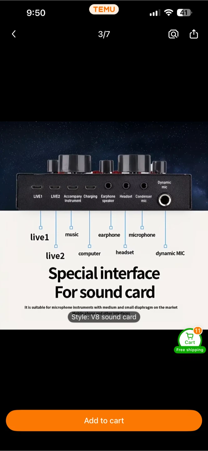 🧡V8 Live Sound Card. Jan6 - photo 3