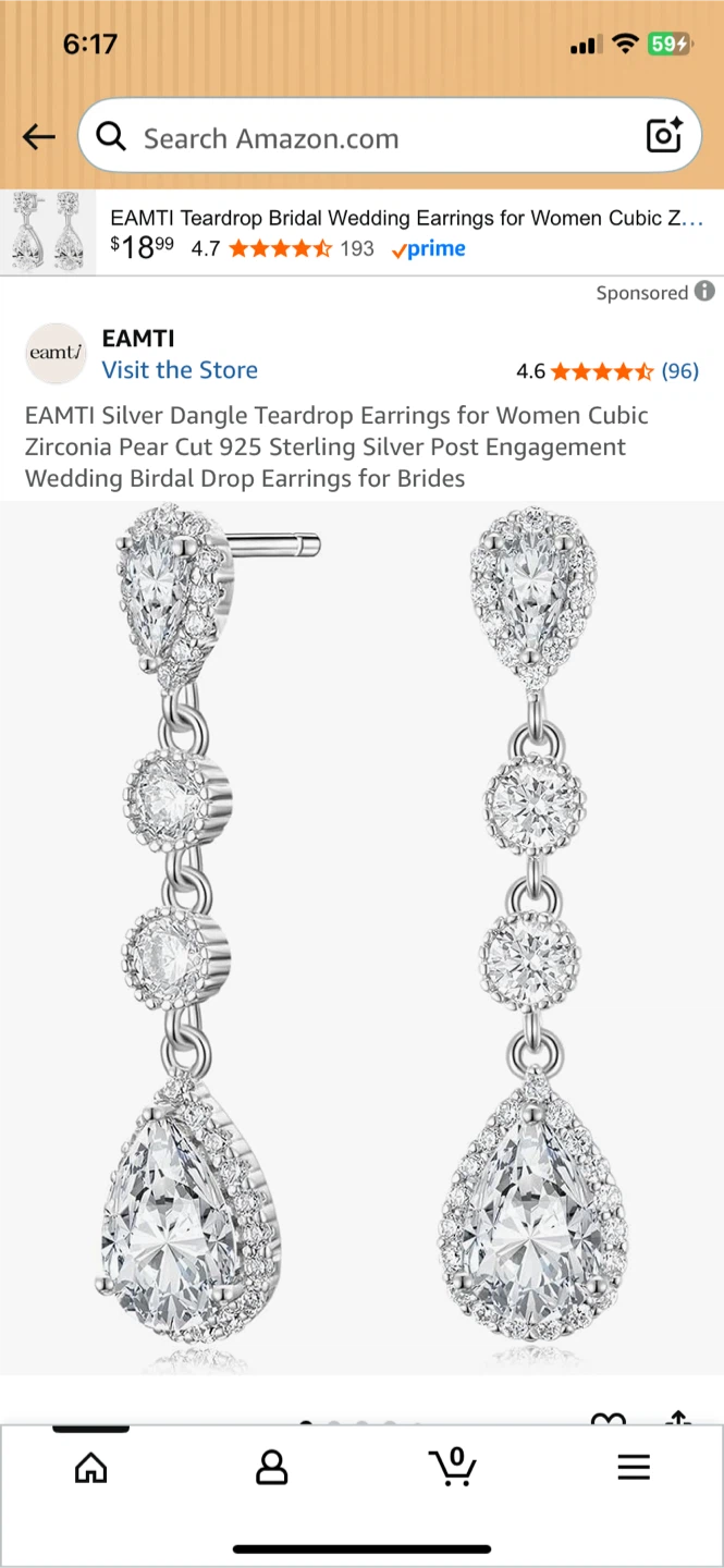 EAMTI Silver Teardrop Dangle Earrings - New in Box - photo 5