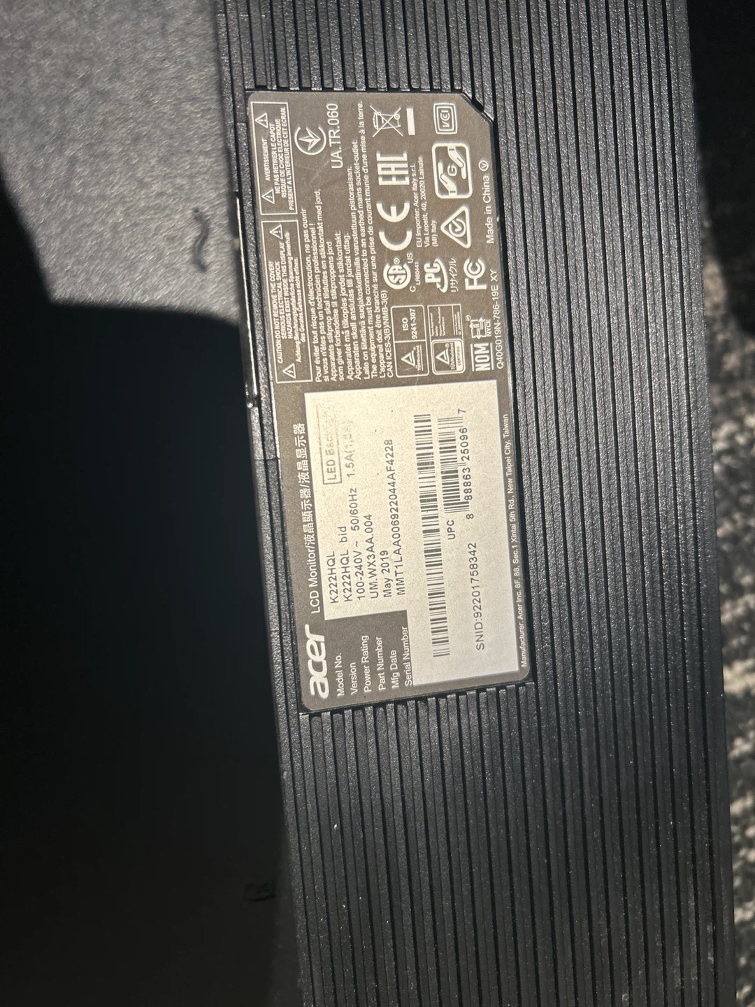 Acer K222HQL 22" LCD Monitor - photo 3