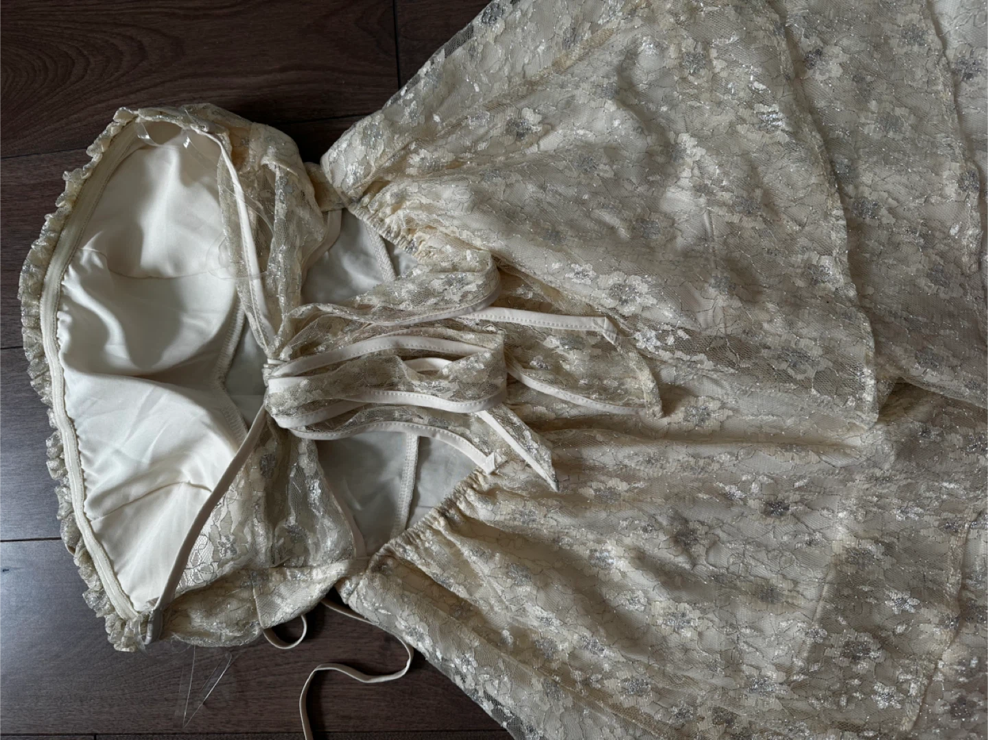 New Fashion Nova Ivory Lace Mini Dress - Size M - photo 3
