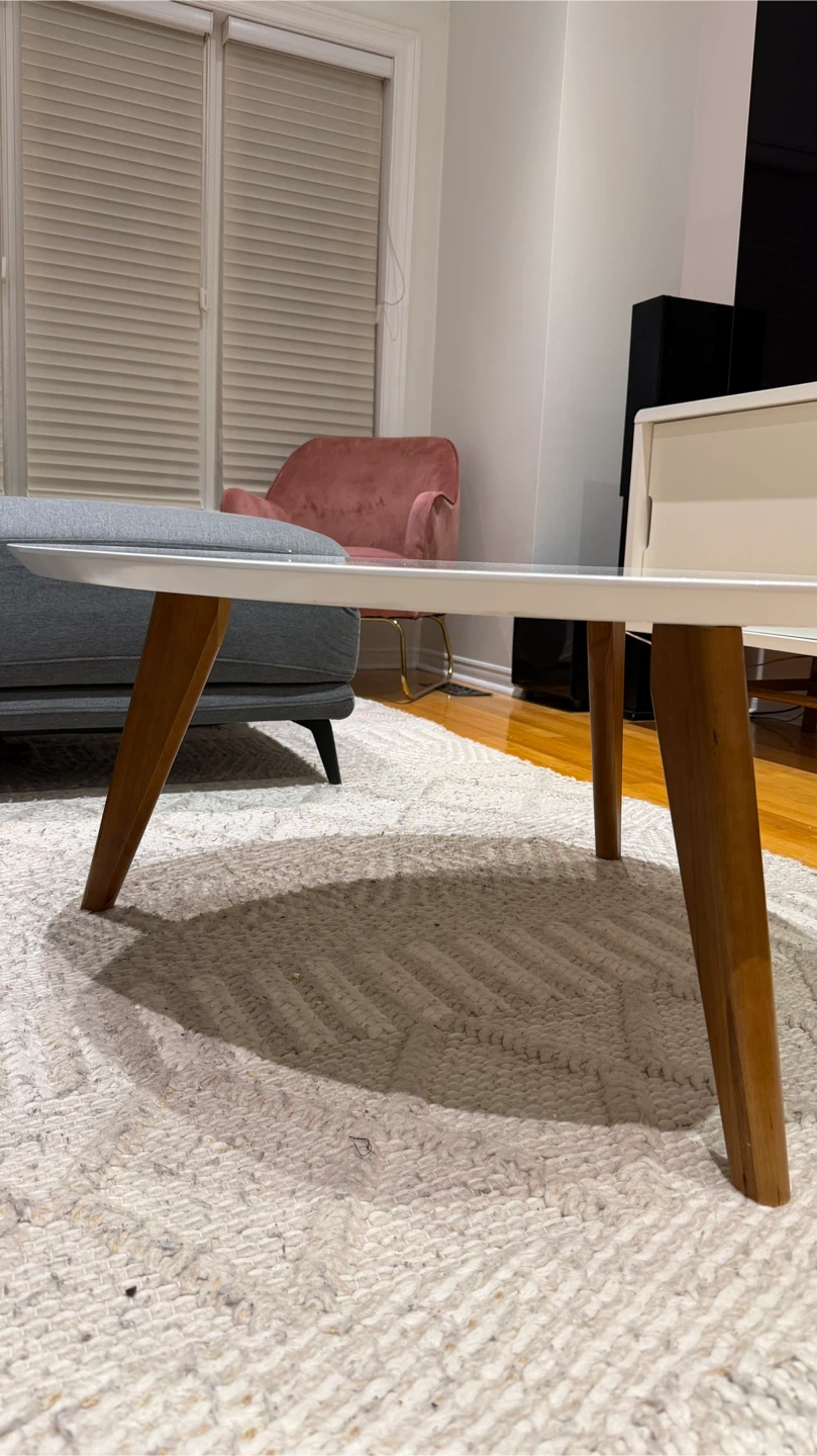 White Oval Coffee Table - photo 3