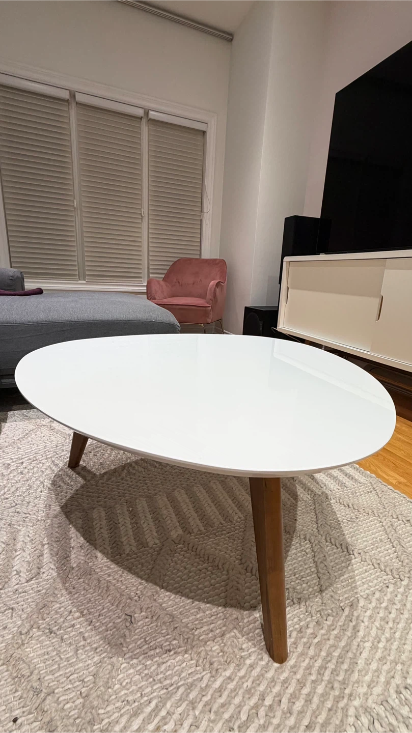White Oval Coffee Table