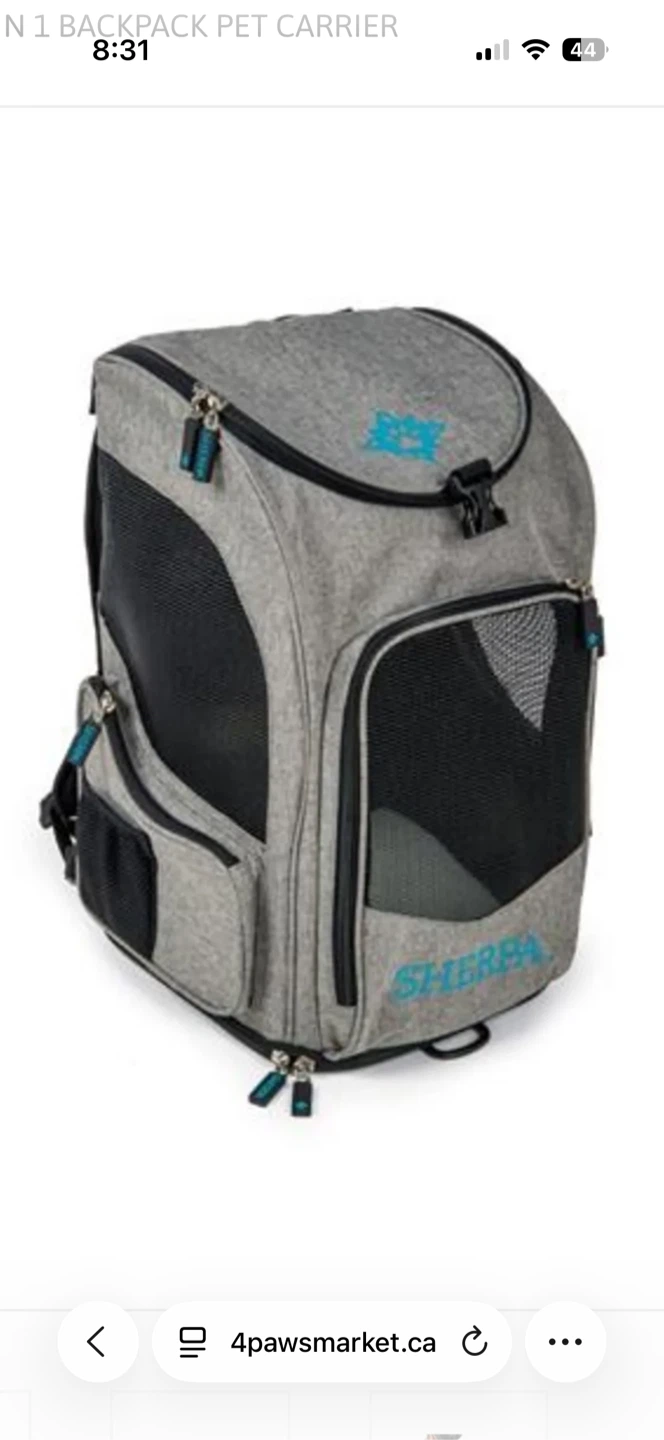 Sherpa 2-in-1 Pet Backpack Carrier - Grey