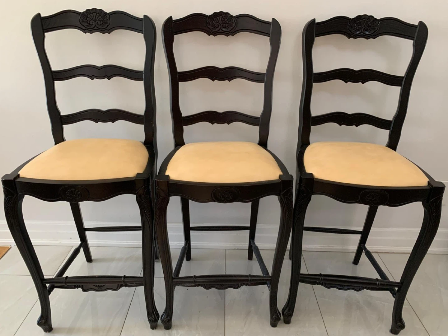 Set of 3 Black Bar Stools - photo 2