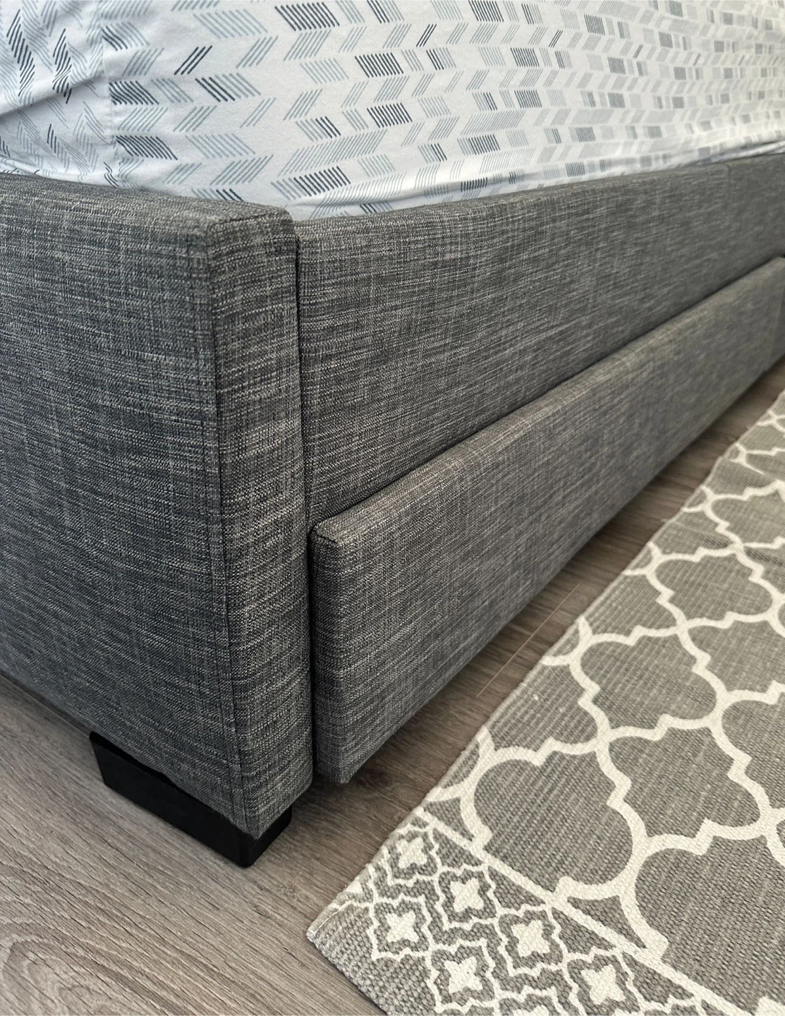 Upholstered Bed Frame - Grey - photo 3