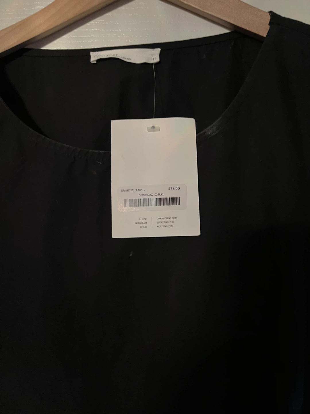 Oak + Fort Black Dress - Size L - photo 2