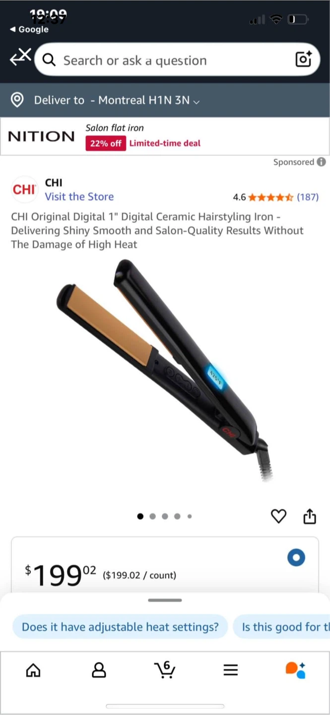 Fer Plat CHI Original 1" Céramique Digital Neuf - photo 2