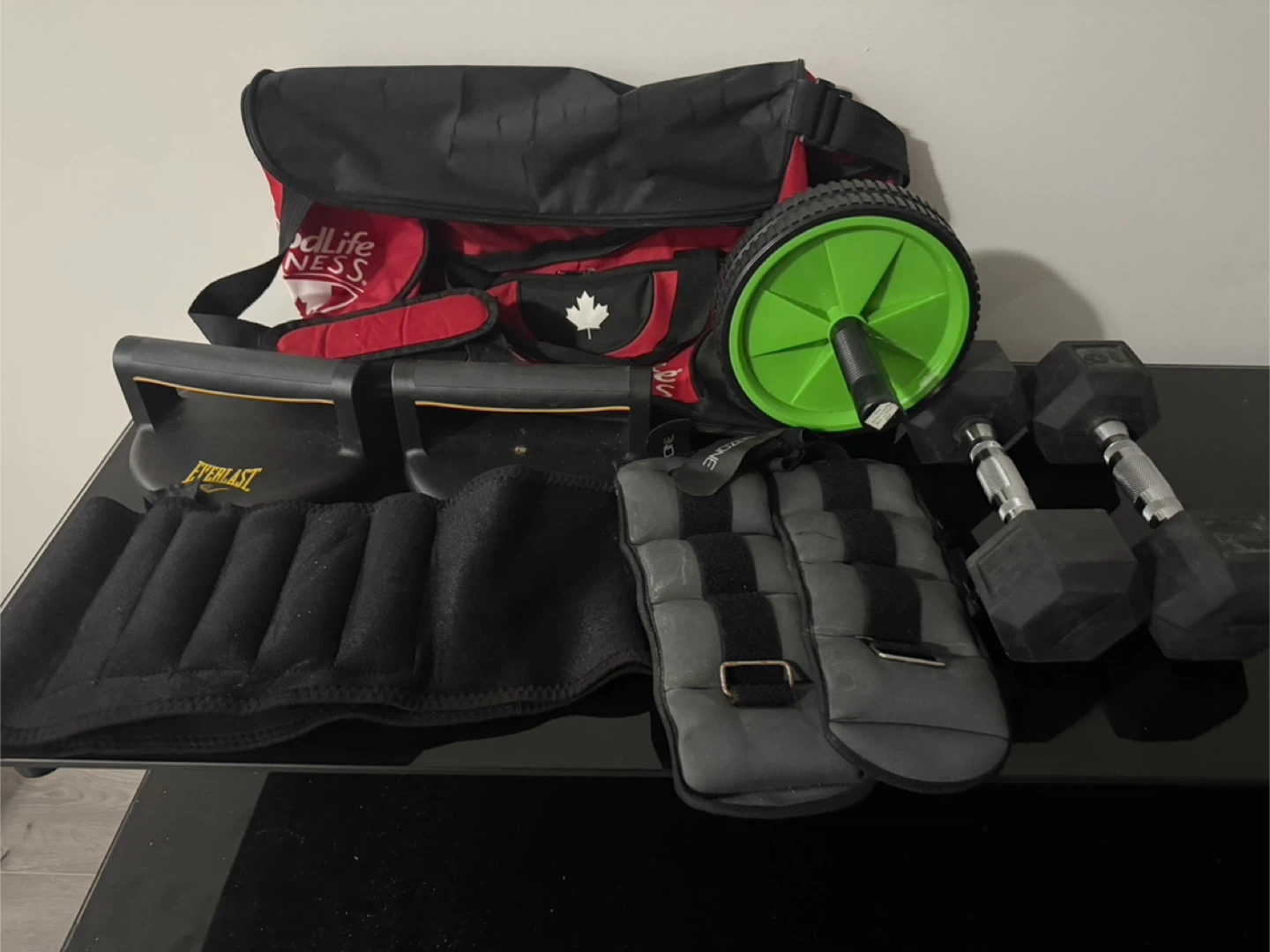 Workout Equipment Set: Weights, AB Roller, More!