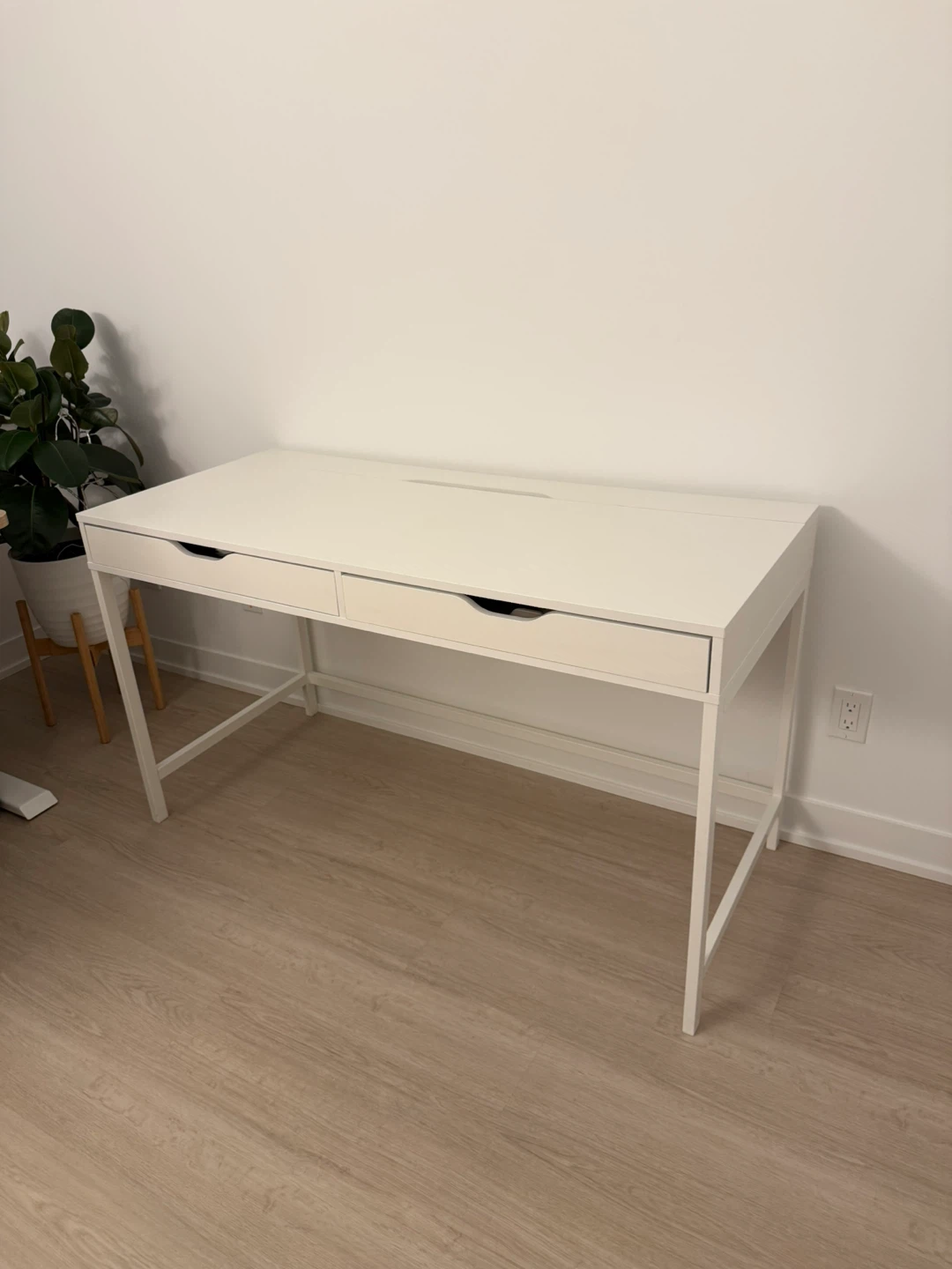 White IKEA Desk with complimentary Office Cabinet