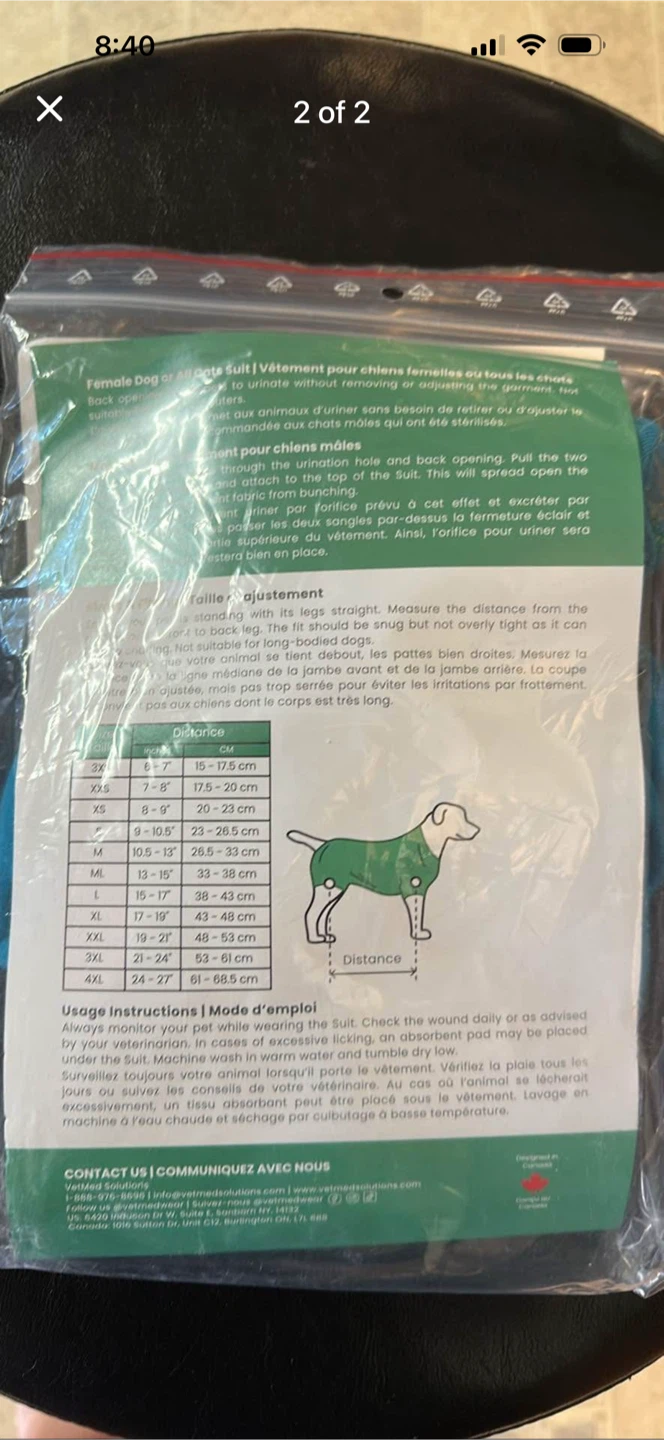 Size Small Dog/Cat Onesie for After Surgery - photo 2