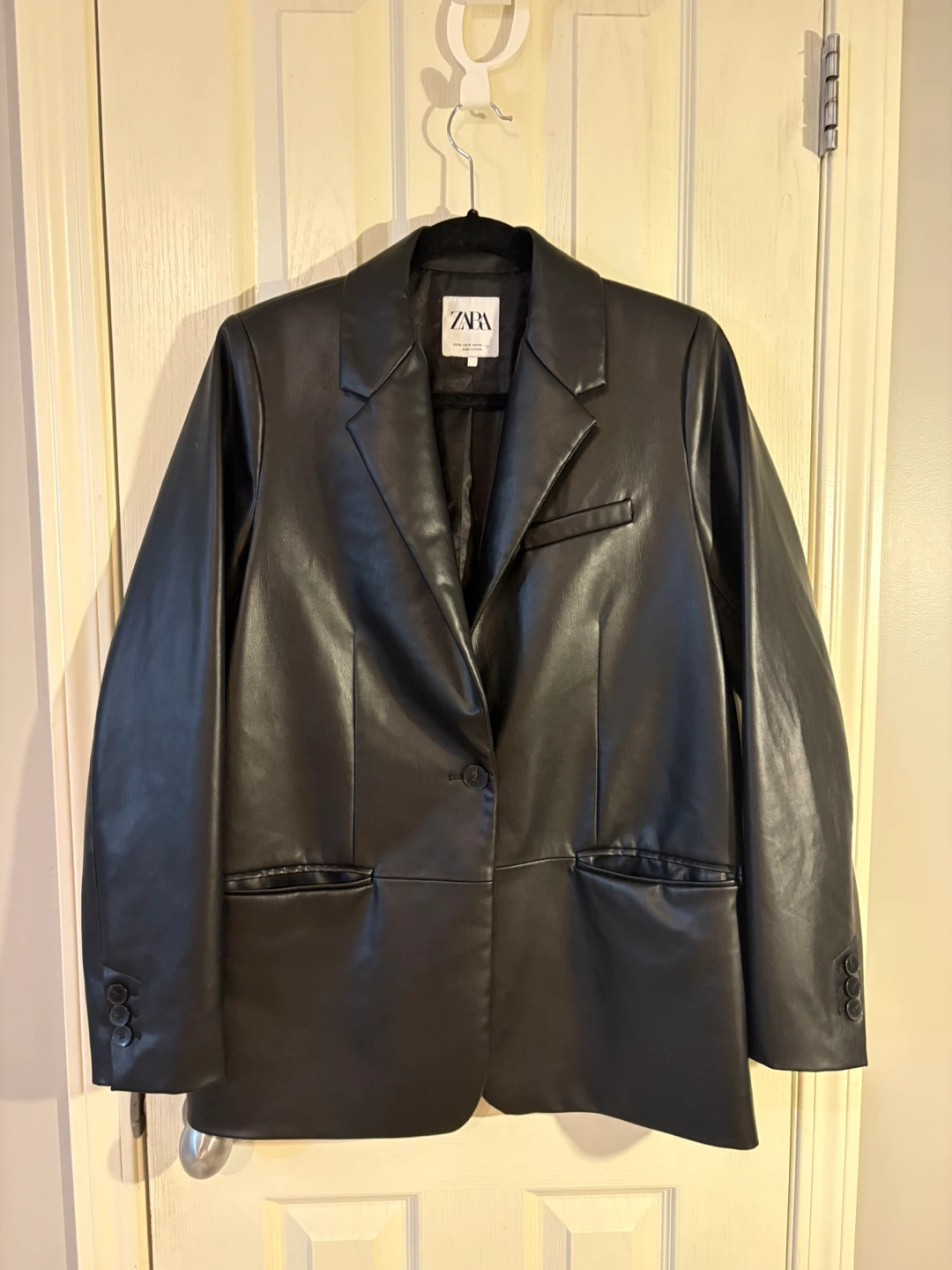 Zara Leather Blazer - Size M