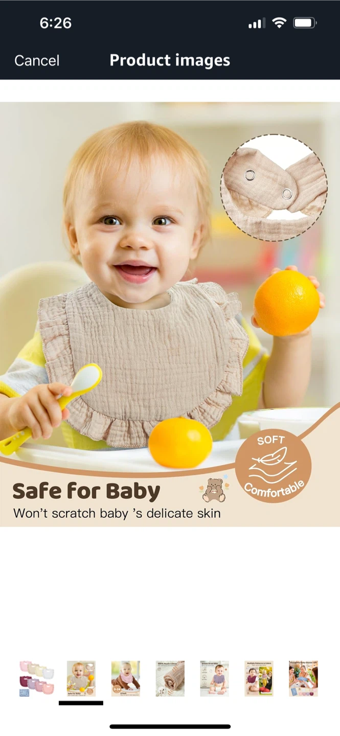 NEW-Lictin cotton Baby Feeding Bibs - 8 Pack - photo 2