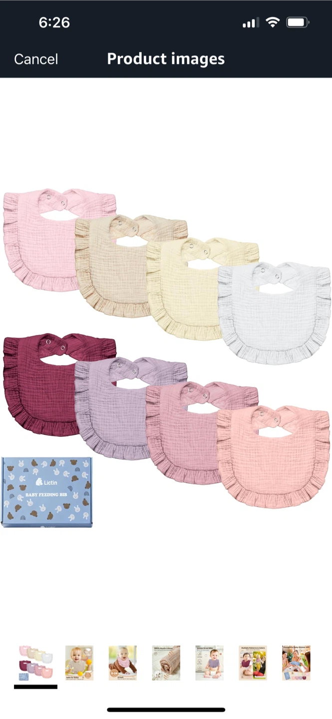 NEW-Lictin cotton Baby Feeding Bibs - 8 Pack