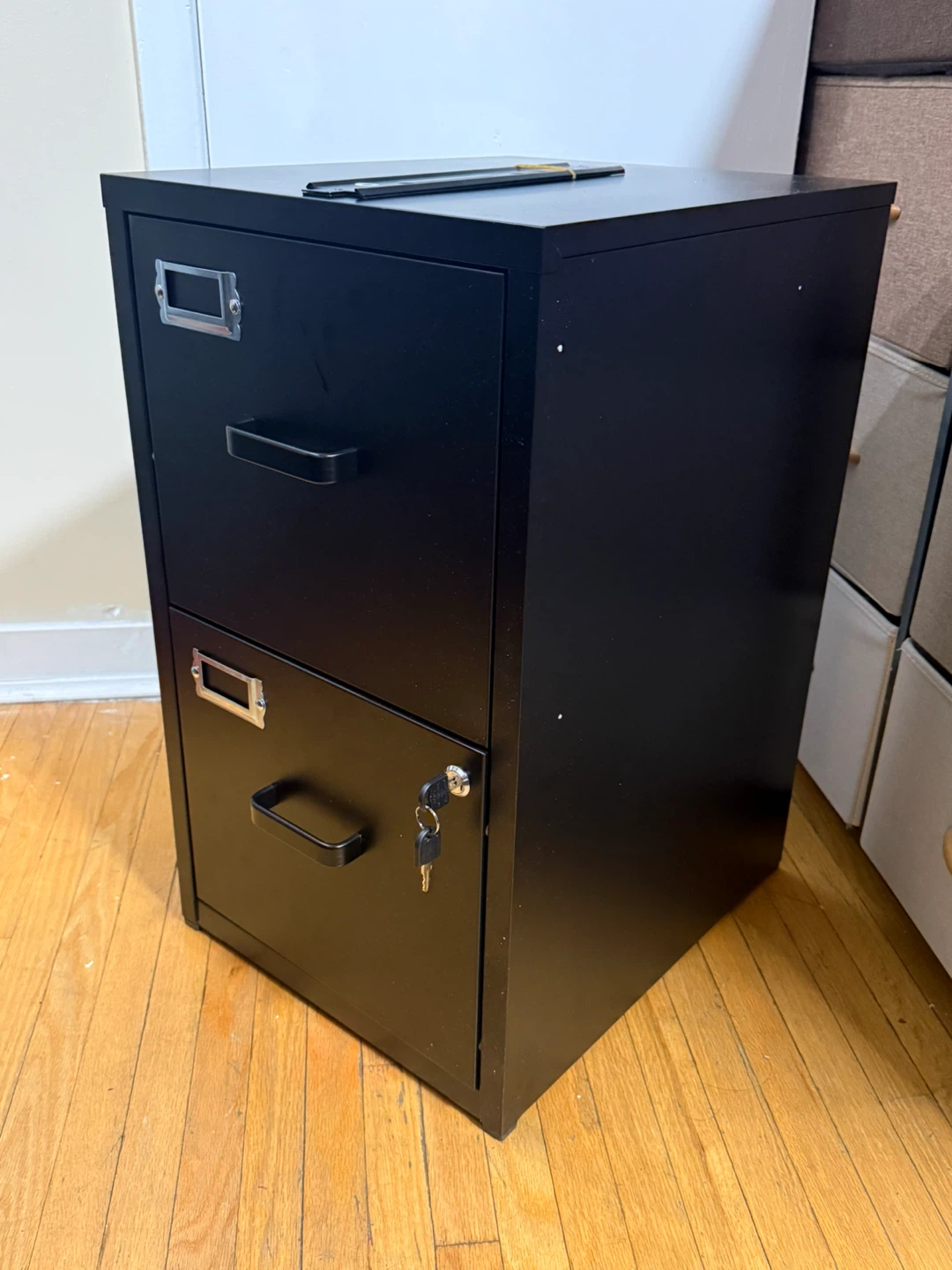 Black 2-Drawer Filing Cabinet - 18" x 14.25" x 24.5"