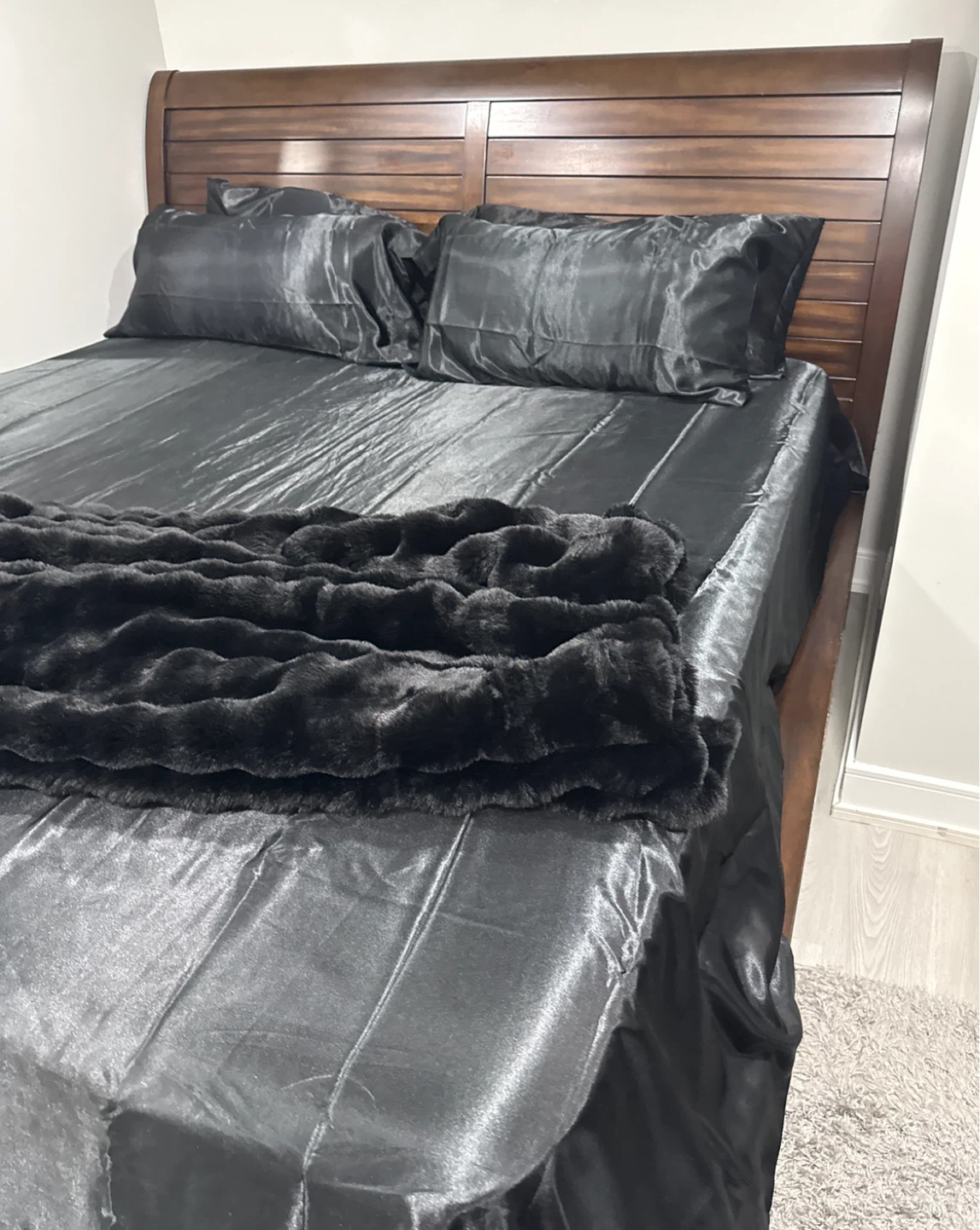 King Dark Brown Bed Frame