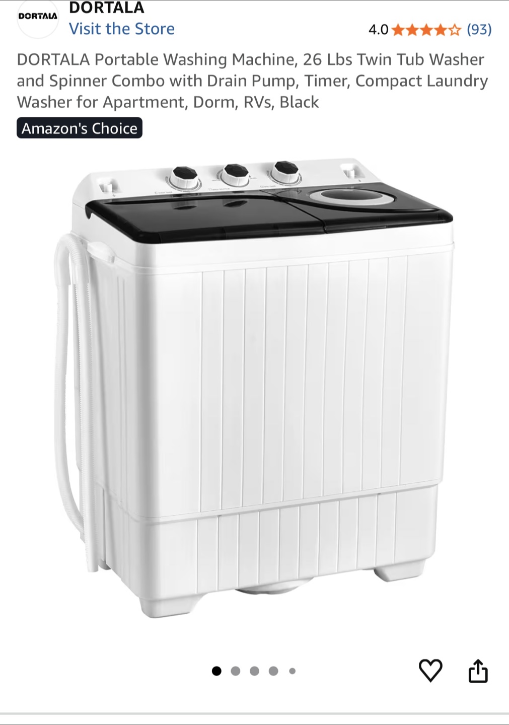 DORTALA Portable Washing Machine - Like New!